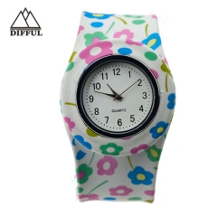 slap watch within anmial shape colorful  pattern watch silicon material watch alloy case