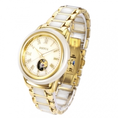 Luxury Stainless Steel Mechanical Movement Hetian Jade wrist Watch