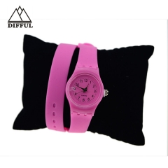 long strap siliocn watch with digital display circle dial face in different color specilal design