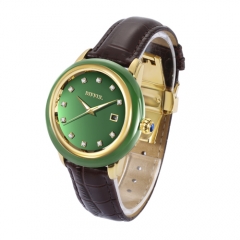 OEM Original swiss  Mechanical Movement genuine leather  Jade Watch