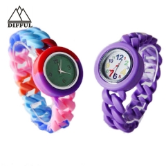 disruptive pattern watch silicon material alloy case watch convenient colorful watch strap