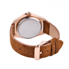 Fashion Ip rose gold  genuine leather Quartz wrist watch