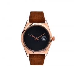 Fashion Ip rose gold  genuine leather Quartz wrist watch