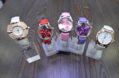 alloy case watch leather strap more patterns and dial face shape special design watch